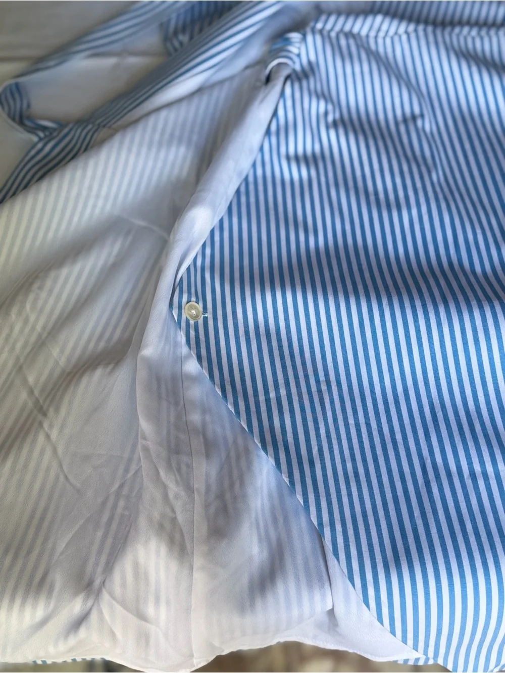 J Crew Blue/White Stripped Wrap Dress Cotton Poplin Size 2